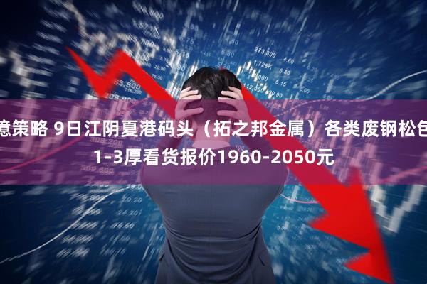 億策略 9日江阴夏港码头（拓之邦金属）各类废钢松包1-3厚看货报价1960-2050元